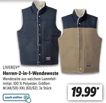 Lidl Livergy Herren 2in1 Wendeweste Angebot