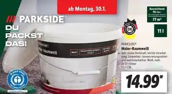 Lidl Parkside Maler Raumweiß 11 L Eimer Angebot