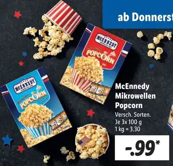 Lidl McEnnedy Mikrowellen Popcorn 3 x 100 g Angebot