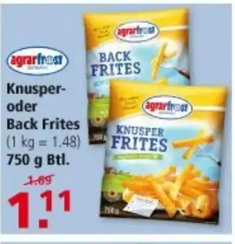 Multi Markt Agrarfrost Knusper oder Back Frites 750g Angebot