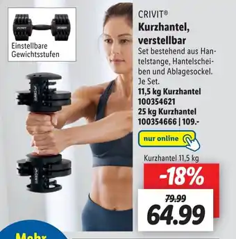 Lidl Crivit Kurzhantel,verstellbar Angebot