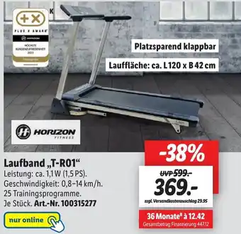 Lidl Horizon Laufband ,,T-R01'' Angebot