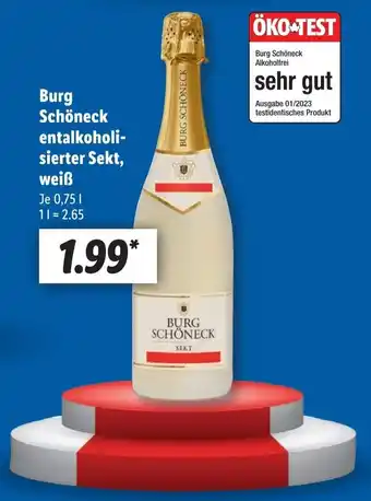 Lidl Burg Schöneck entalkoholisierter Sekt.weiẞ 0,75 l Angebot