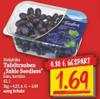 NP Discount Tafeltrauben Sable Seedless 400 g Schale Angebot