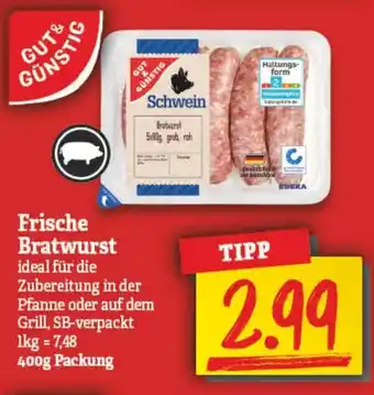 NP Discount Gut & Günstig Frische Bratwurst 400g Packung Angebot