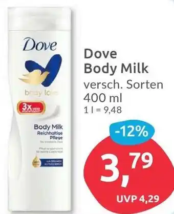 Budni Dove Body Milk 400 ml Angebot