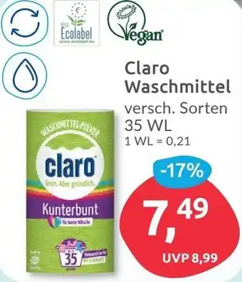 Budni Claro Waschmittel 35 WL Angebot