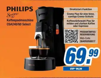 Expert Bening Philips kaffeepadmaschine csa240-60 select Angebot