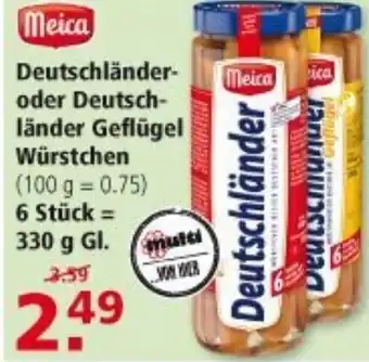 Multi Markt Meica  Deutschländer oder Deutschländer  Geflügel Würstchen 330g Angebot