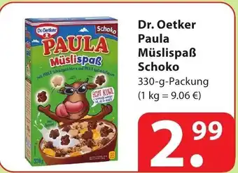 Famila Nord Ost Dr. Oetker Paula Müslispaß Schoko 330g Angebot