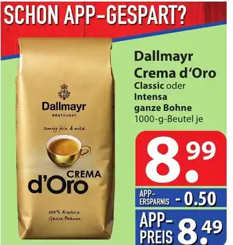 Famila Nord Ost Dallmayr Crema d'Oro Classic oder Intensa ganze Bohne 1000g Beutel Angebot