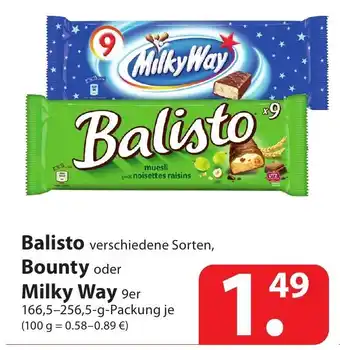 Famila Nord Ost Balisto Bounty oder Milky Way 166,5-256,5g Angebot