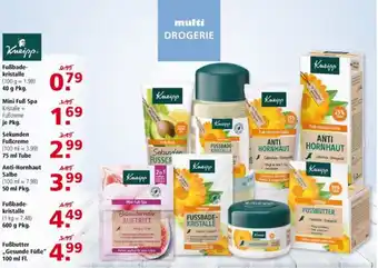 Multi Markt Kneipp Fuẞbadekristalle 40g, Mini Fuẞ Spa, Sekunden Fuẞcreme, Anti Hornhaut Salbe, Fuẞbadekristalle oder Fuẞbutter Gesunde Angebot