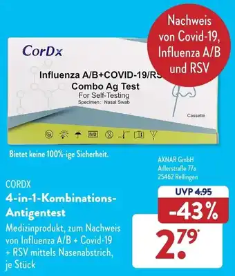 Aldi Süd Cordx 4in1 Kombinations Antigentest Angebot