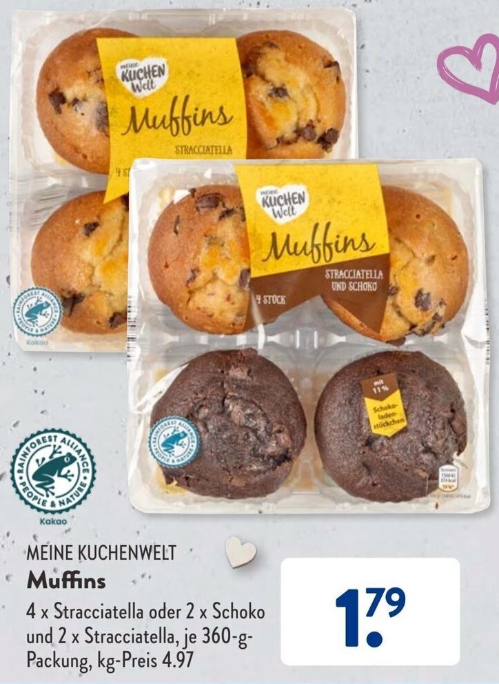Meine Kuchenwelt Muffins 360 g Packung Angebot bei Aldi Süd