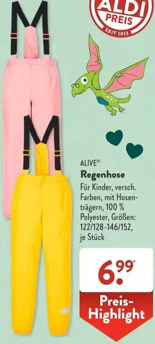 Aldi Süd Alive Regenhose Angebot