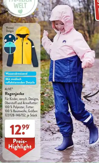 Aldi Süd Alive Regenjacke Angebot