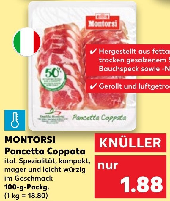 Montorsi Pancetta Coppata 100 g Packg. Angebot bei Kaufland