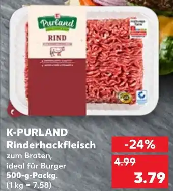 Kaufland K-Purland Rinderhackfleisch 500 g Packg. Angebot