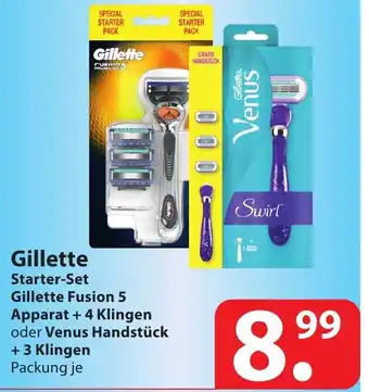 Famila Nord Ost Gillette Starter Set Gillette Fusion 5 Apparat + 4 Klingen oder Venus Handstück + 3 Klingen Angebot