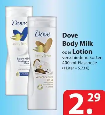 Famila Nord Ost Dove Body Milk oder Lotion 400ml Angebot