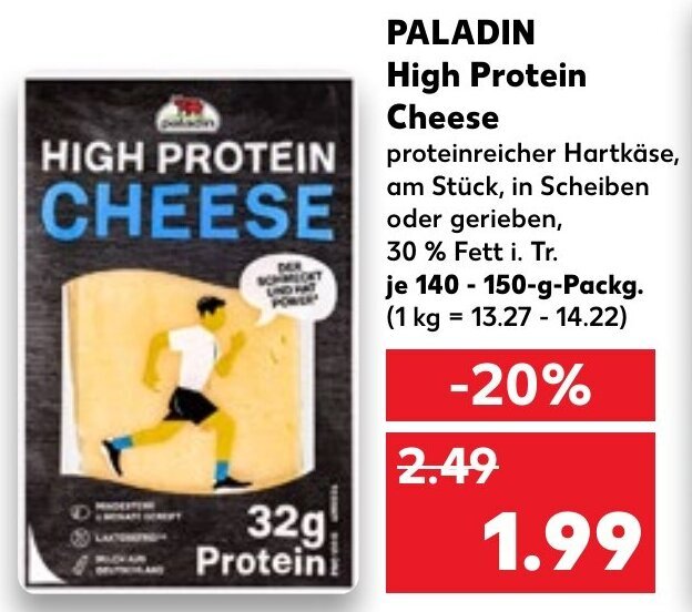 Paladin High Protein Cheese 140150 g Packg. Angebot bei Kaufland