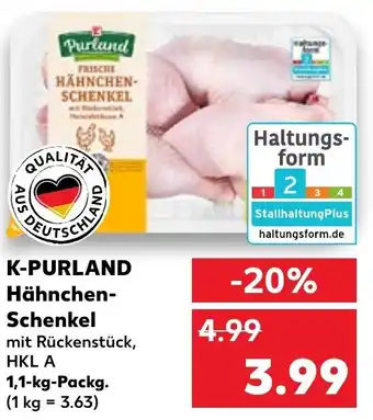 Kaufland K-Purland Hähnchenschenkel 1,1 kg Packg. Angebot