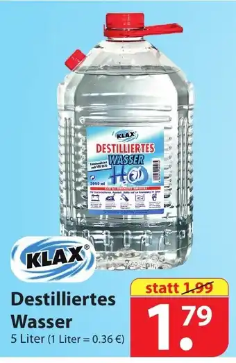 Famila Nord Ost Klax Destilliertes Wasser 5L Angebot