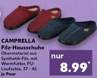 Kaufland Camprella Filz Hausschuhe Angebot