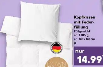 Kaufland Kopfkissen mit Federfüllung Angebot