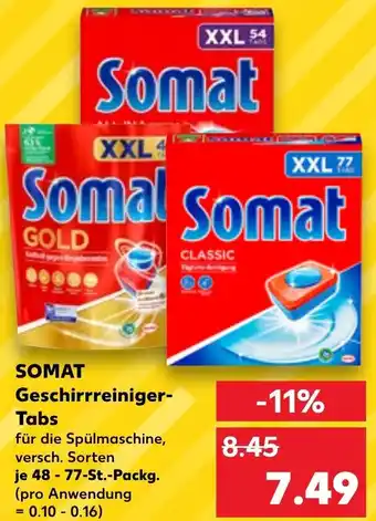 Kaufland Somat Geschirrreiniger Tabs 48-77 St. Packg, Angebot