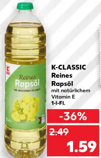 Kaufland K-Classic Reines Rapsöl 1 L-Fl. Angebot