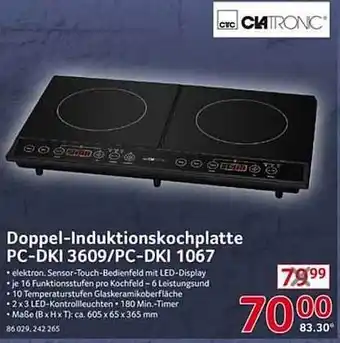 Selgros Clatronic doppel-induktionskochplatte pc-dki 3609-pc-dki 1067 Angebot