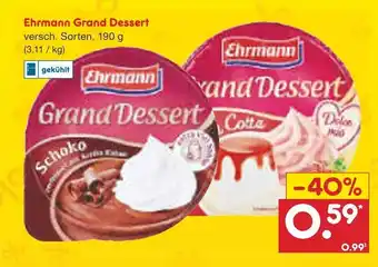 Netto Marken-Discount Ehrmann Grand Dessert 190g Angebot