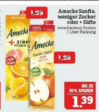 Marktkauf Amecke Sanfte, Weniger Zucker Oder + Safte Angebot