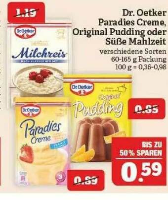 Marktkauf Dr. Oetker Paradise Creme, Original Pudding Oder Sube Mahlzeit Angebot