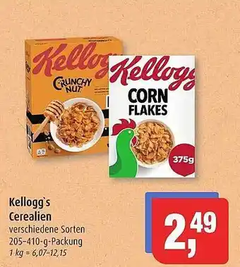 Markant Kellogg's cerealien Angebot