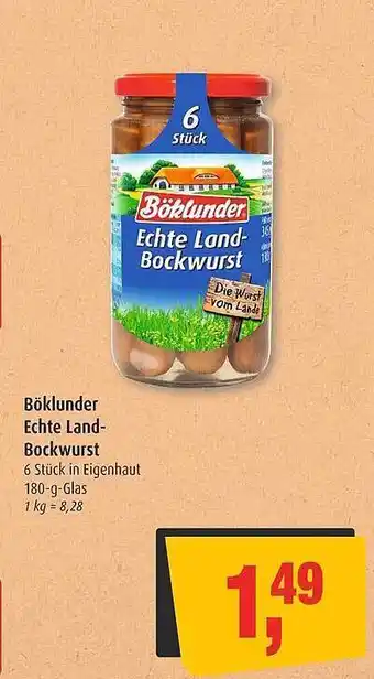 Markant Böklunder echter land bockwurst Angebot