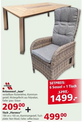 Multi Markt Relaxsessel ,,Juan" oder Tisch ,,Florence" Angebot