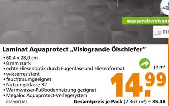 Globus Baumarkt Laminat Aquaprotect Visiogrande Ölschiefer Angebot