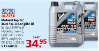 Multi Markt Liqui Moly Motoröl Top Tec 4600 5W-30 Longlife öl Angebot