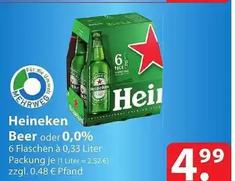 Famila Nord Ost Heineken beer oder 0.0% Angebot