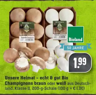 SBK Unsere Heimat echt & gut Bio Champignons braun oder weiß 200g Angebot