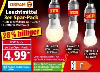 Norma Osram Leuchtmittel 3er Spar Pack Angebot