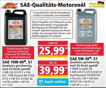 Norma Carfit SAE-Qualitäts Motorenöl Angebot