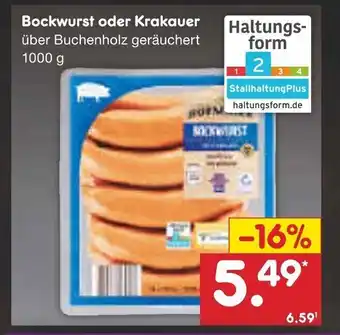 Netto Marken-Discount Hofmaier Bockwurst o. Krakauer 1kg Angebot