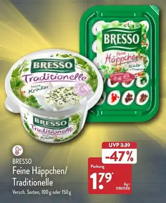 Aldi Nord Bresso Feine Häppchen/Traditionelle 100 g oder 150 g Angebot