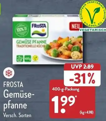 Aldi Nord Frosta Gemüsepfanne 400 g Packung Angebot