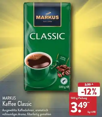 Aldi Nord Markus Kaffee Classic 500 g Packung Angebot