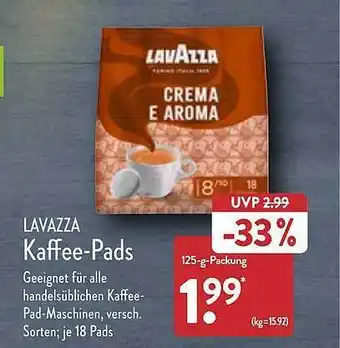 Aldi Nord Lavazza kaffee-pads Angebot